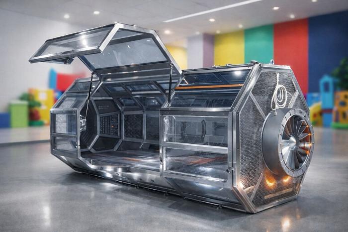 В Омске готовится к открытию детский парк с космической капсулой под потолком